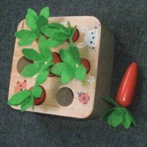 Adorable Goryeo Baby Quality Wooden Harvest Carrots Matching Game for Toddlers